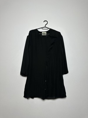 Acne Studios Silk Shirt Dress Womens 36 Black Avat Garde Down