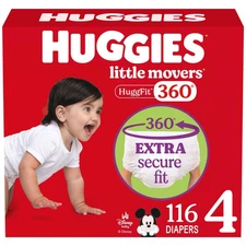 Huggies Little Movers HuggFit 360 Disposable Diapers - Size 4 - 116ct