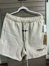 Essentials Fear of God Men s Light Oatmeal Fleece Shorts Drawstring