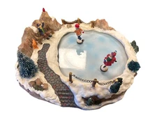 Rite-Aid Christmas Animated Skating Rink With Music and Spinning Skaters Working