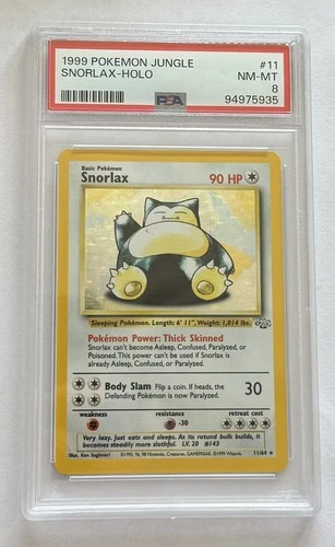 1999 Pokemon Jungle Snorlax Holo #11/64 PSA 8