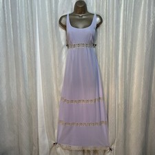 Vtg S M Lavender Nightgown Lace bodice Gown Negligee Gossard Negligee Sweet