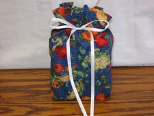 Vegetables on blue Cotton Fabric Handmade Square Tissue Box Cover