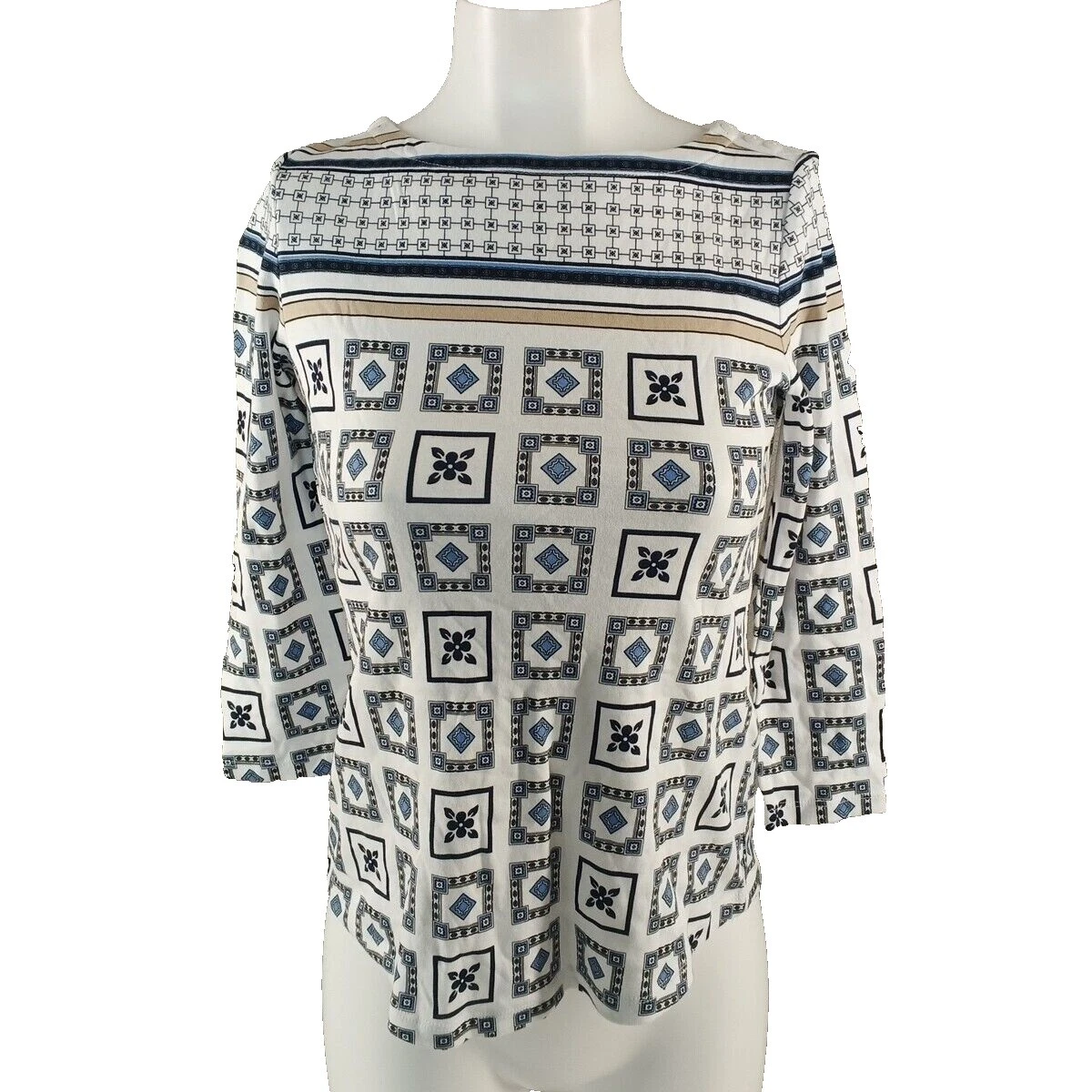 Camisetas geométrica de negocios de algodón para mujeres