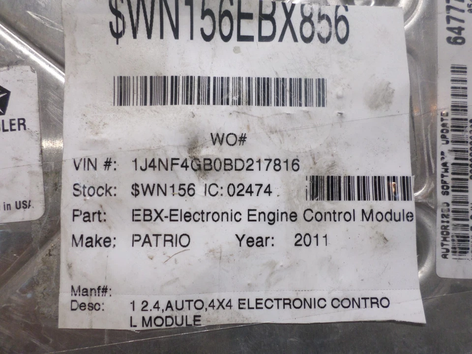 2011 Jeep Patriot Compass 2.4L Engine Control Module PCM ECM OEM P05150542AE *J — 第 4/4 张图片