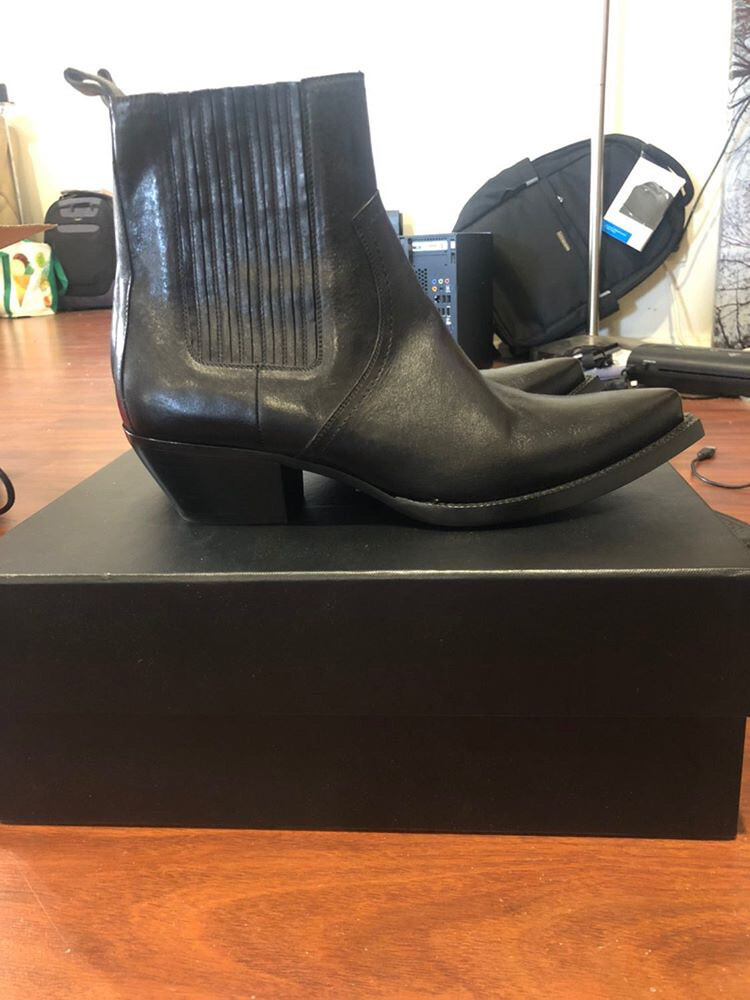 Stivali chelsea neri Saint Laurent Lukas in pelle kangeroo taglia EU 42 5