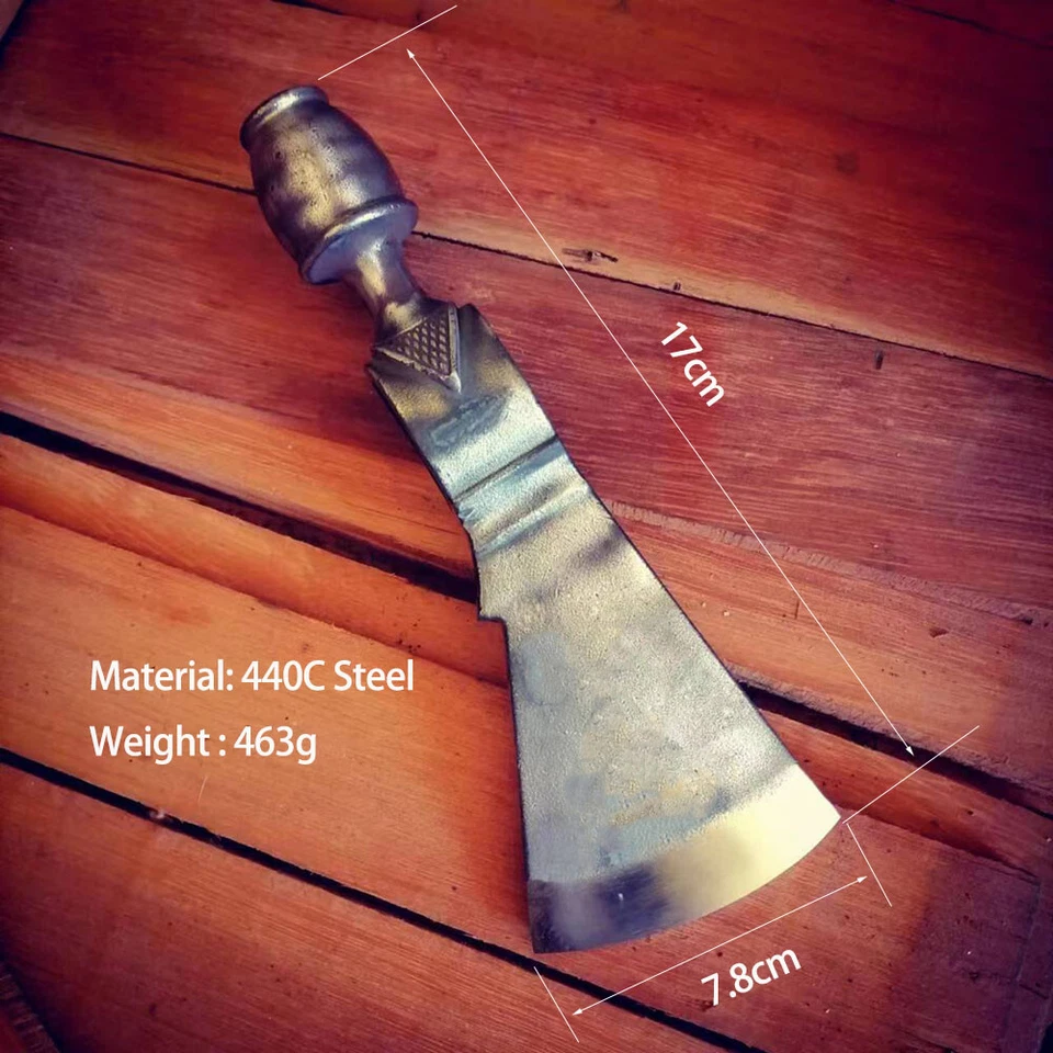 Indians Style Art Craft 440C Steel Hand Forged Axe DIY Prop Modeling Outdoor EDC - Image 2 of 4