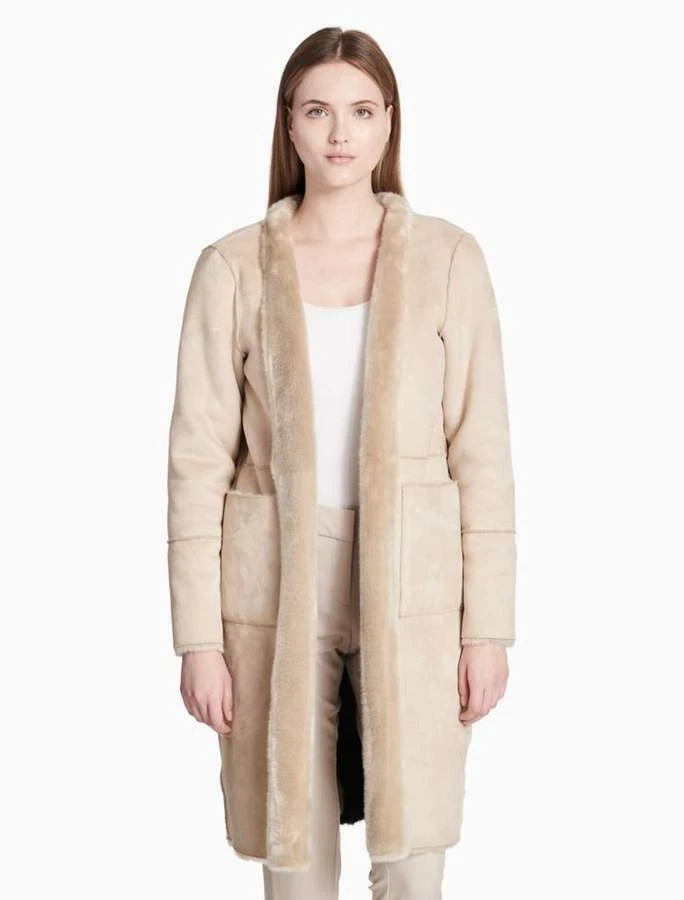 Faux fur coat calvin cheap klein