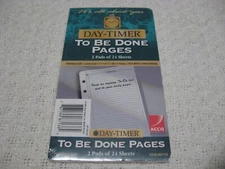2001 Day-Timer Portable Size 3 3/4" x 6 3/4" Refill Pages (2 pads of 24 sheets)