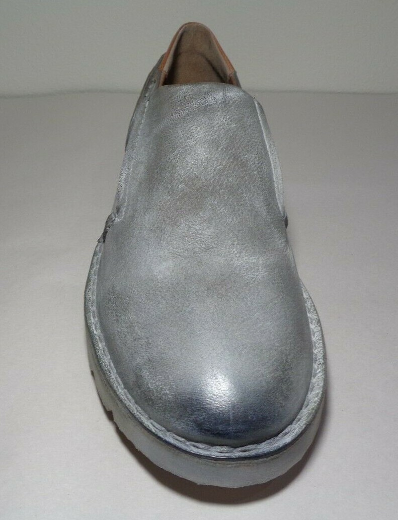 Roan Size 10 M CALON Grey White Leather Slip On Loafers New  display picture 2