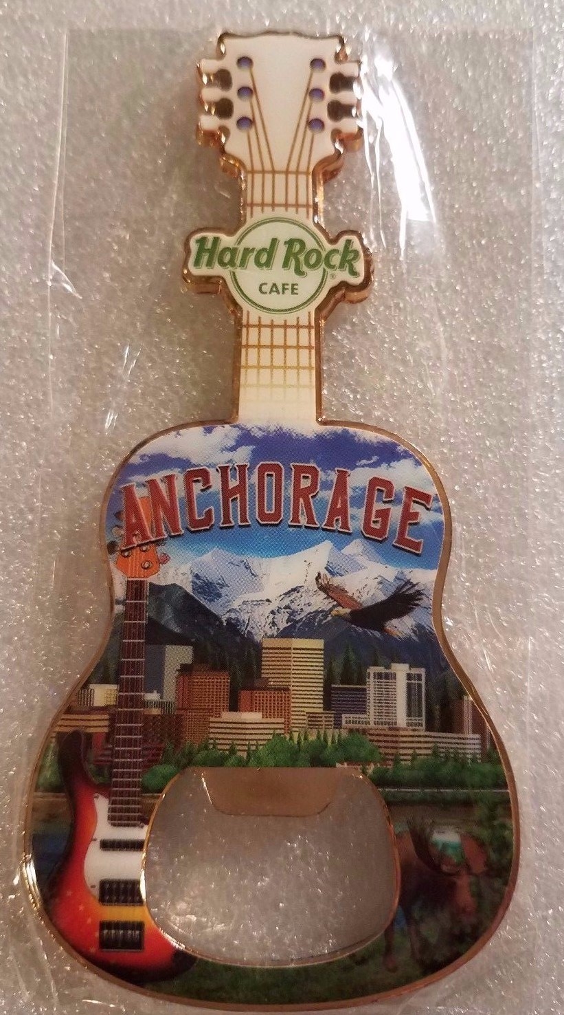 Hard Rock Cafe ANCHORAGE Bottle Opener Magnet V17