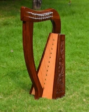 Handmade Irish Harp 12 Strings Sheesham Wood Celtic Lever Harp Folk Harp+ Free