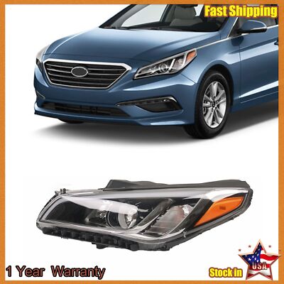 Headlight Assembly Halogen Driver Left For 15-17 Hyundai Sonata HY2502183
