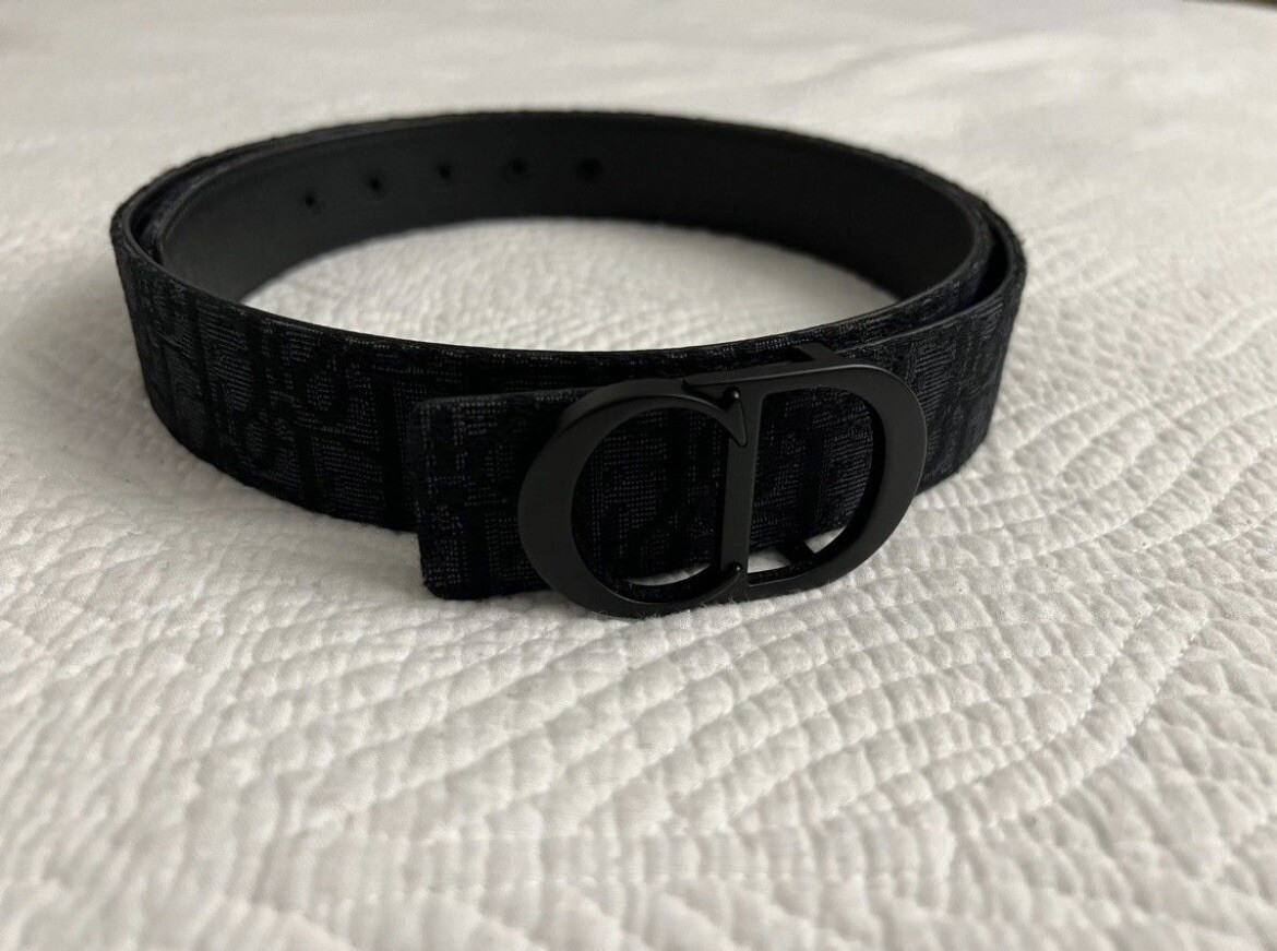 Christian Dior Reversible Belt Black Monogram 100-40 | eBay