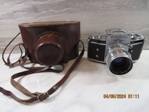 Vintage Ihagee Dresden Exakta Varex VX Camera w/ Case/ 2 Heads, Rare 58mm Lens - Picture 1 of 17