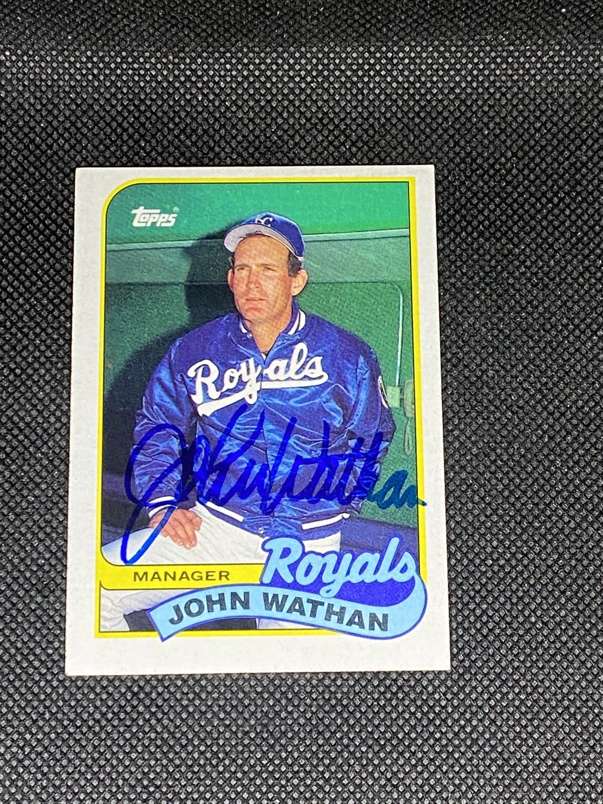 John Wathan Kansas City Royals Manager Signed Auto 1989 Topps Card #374 ~ COA