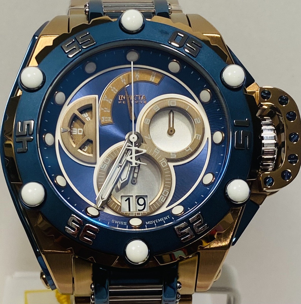 52mm KHAKI & BLUE Bracelet | FLYING FOX | Swiss Chrono 8040.N