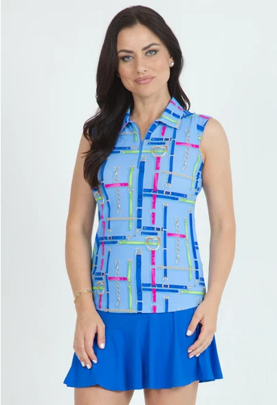 NWT Ladies IBKUL NANCY PERIWINKLE Sleeveless Polo Golf Shirt S M L XL & XXL