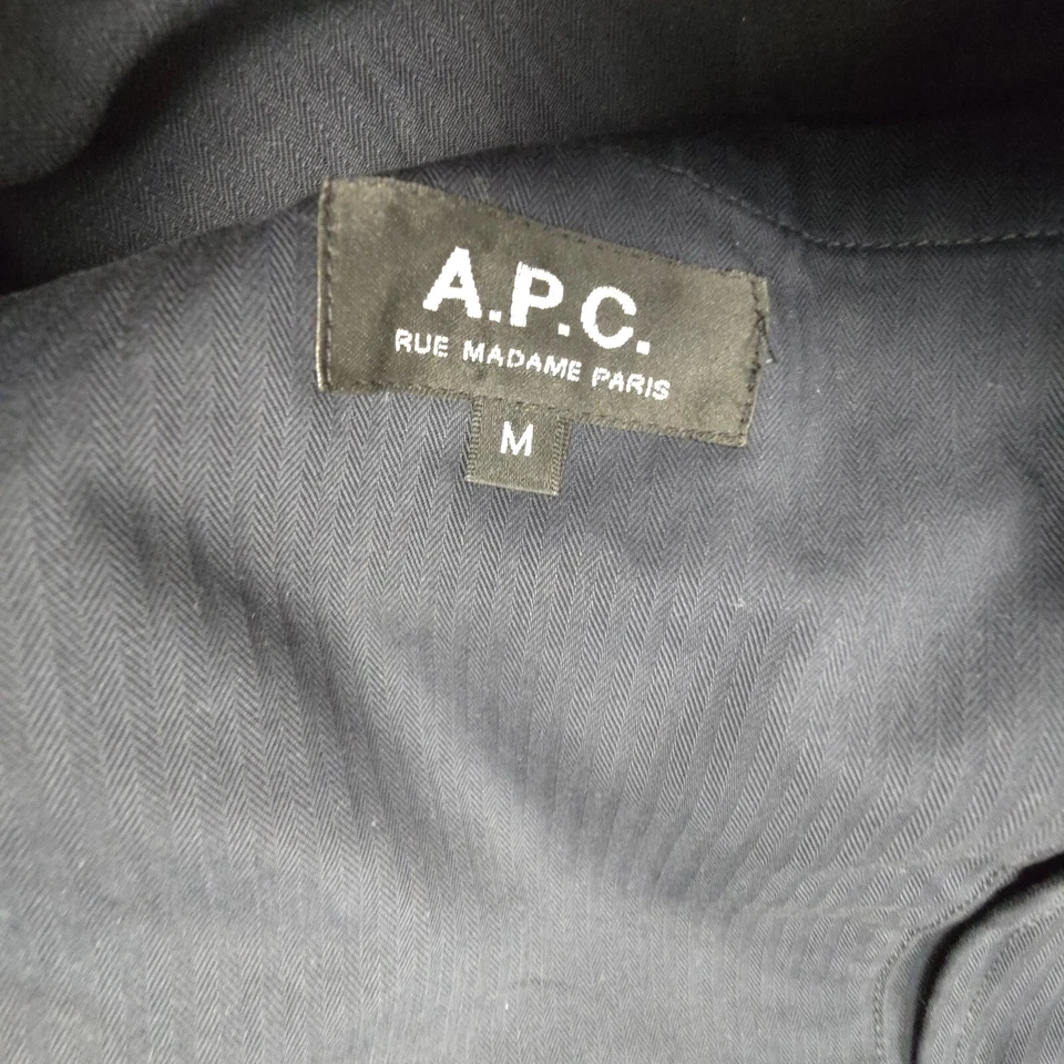 A.P.C. Jacket Mens MEDIUM Black Windbreaker Long Sleeve Full Zip Winter Size M - Image 2 of 4