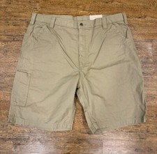 Carhartt Khaki Loose Original Fit Canvas Work Casual Lightweight Short Men 42x10