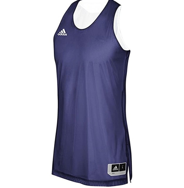 Adidas Men's Reversible Basketball Practice Jersey, Dark Blue Sz. Small