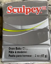 Sculpey III Polymer Clay 2oz-ELEPHANT GRAY