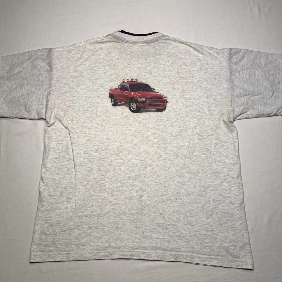 Camisa deportiva Dodge Dakota con estampado gráfico para hombre XL manga doble cuello gris doble Foto 2 de 4