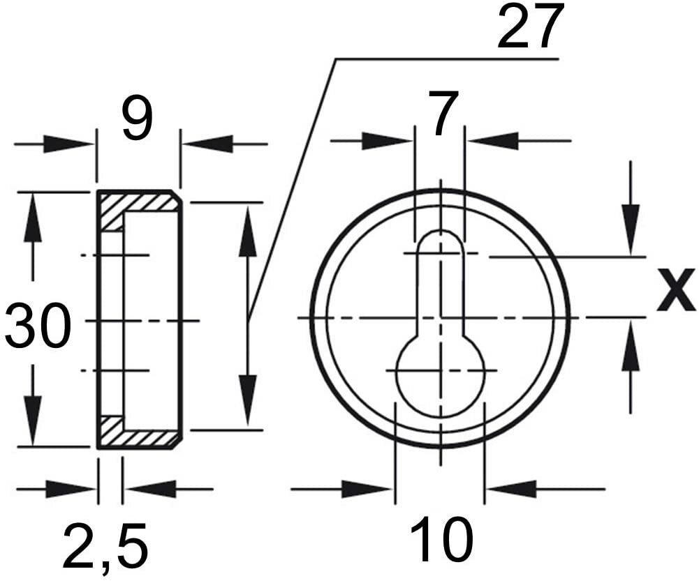 Hettich Schrankaufhänger Zum Einlassen, Mit Haken Und Dübel, 30