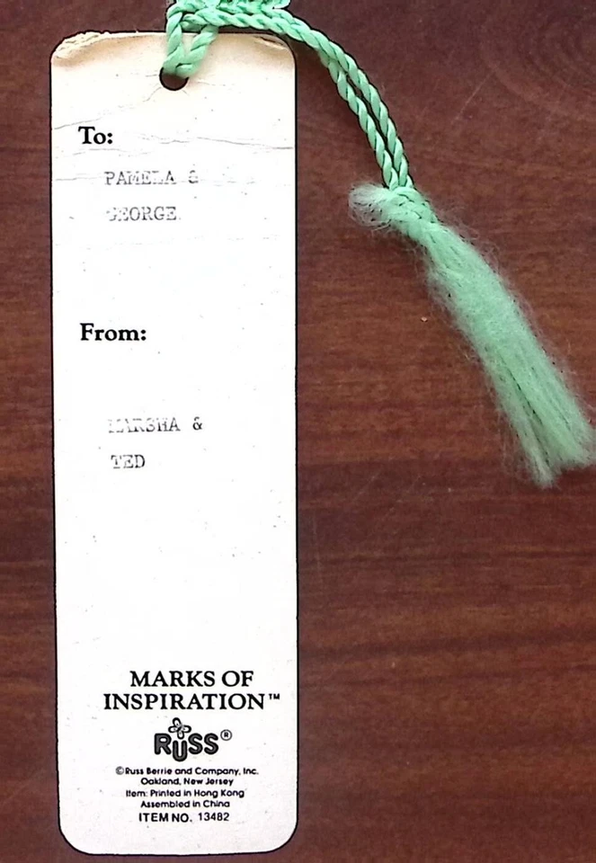 VINTAGE RUSS BOOKMARK MARKS OF INSPIRATION "NO GREATER BLESSING FRIEND" Z6804 - Image 2 of 2