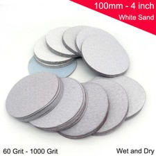 Hook  Loop Sanding Disc 100mm White Sandpaper Pads Orbital 4 inch 60-1000 Grit