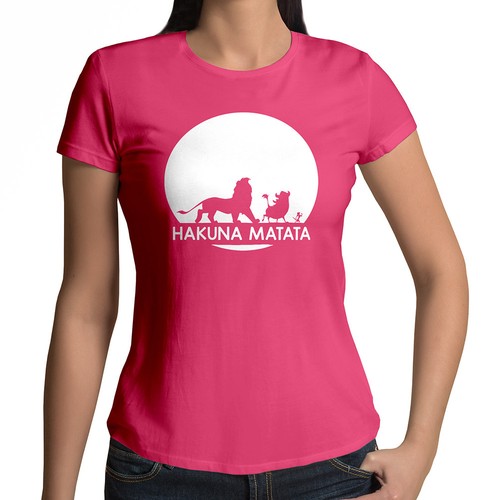 Hakuna Matata Funny Juniors Women Tee Graphics T-Shirt Custom Gift Lion King - Picture 8 of 36