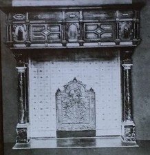 1626 Oak Mantle Dutch Fireplace, Rijksmuseum, Magic Lantern Glass Slide