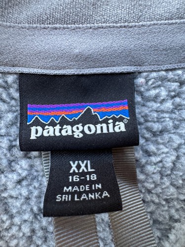 Patagonia Better Sweater 1/4-Zip Birch White Lt. Gray 65695 Girls Size XXL 16-18 - Picture 6 of 16