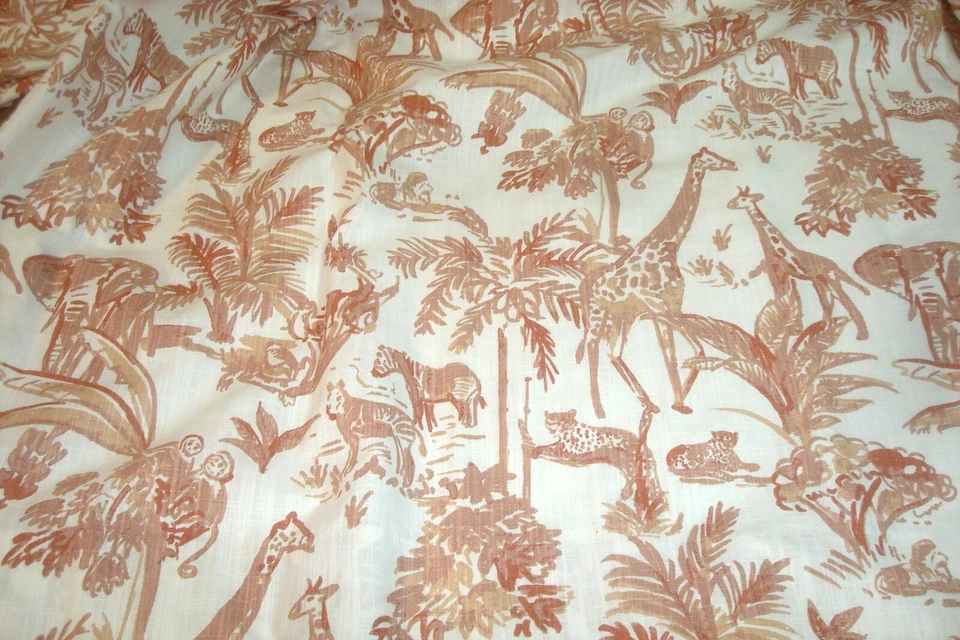 Новая одна пара ДРАПИРОВОК на заказ Meru африканские животные туалетная глина со складками 96 дюймов lg - Изображение 3 из 4