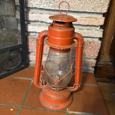 Vintage Red Dietz Wfs Crescent oil lamp antique Lantern