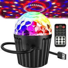 Portable Mini Disco Ball Light for Party, RGB DJ Strobe Light with Remote Contro