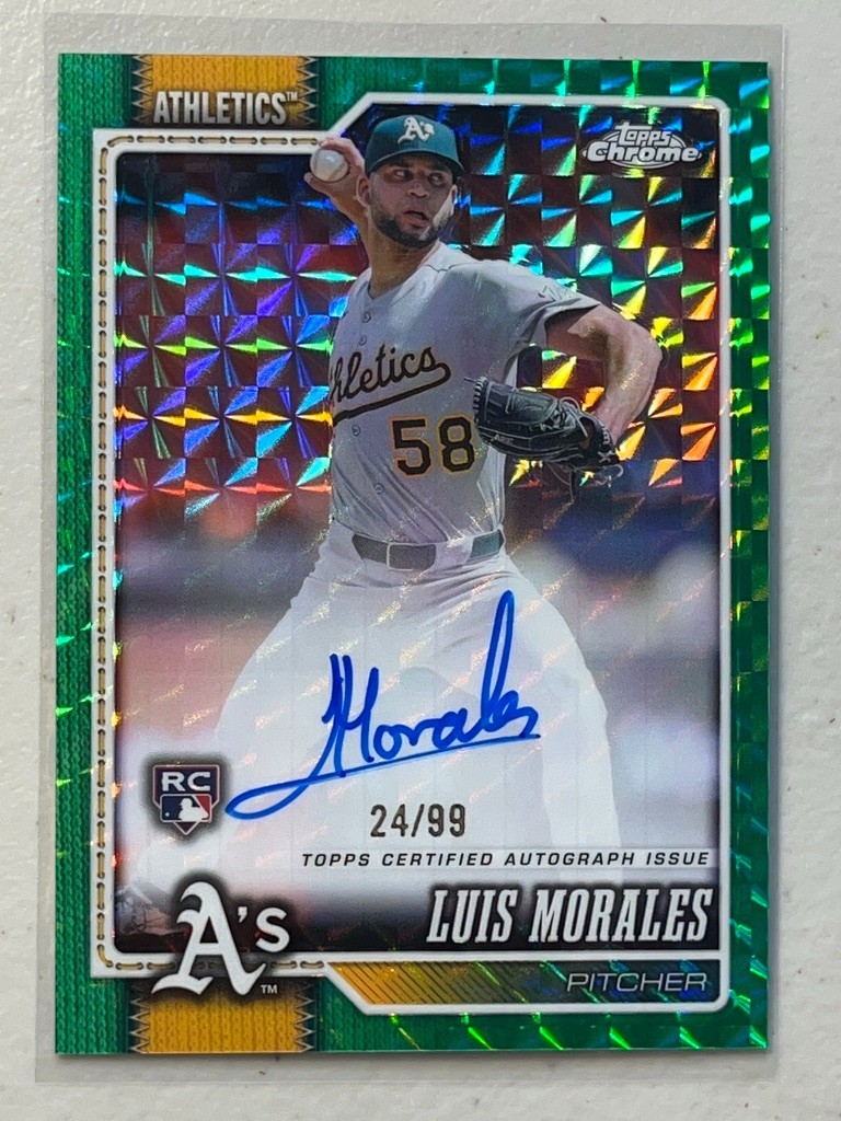 Luis Morales 2026 Topps Chrome /99 Green Geometric RC Auto Autograph Rookie