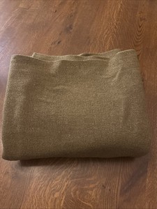 Vintage US ARMY Green Wool Military Issue Blanket  73" x 58"
