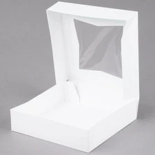 10 x 10 x 2.5 White Square Pie Pastry Bakery Box With Window 200 Pack Cupcake