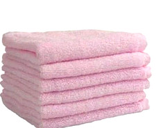 Bamboo Washcloths 10x10 Pink Hypoallergenic for Baby and Adult set of 6
