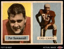 1957 Topps #14 Pat Summerall Cardinals-FB Arkansas 1 - POOR