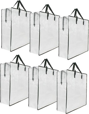 6 Pack Clear Storage Bags with Zipper and Handles, Blanket Bags For Storage