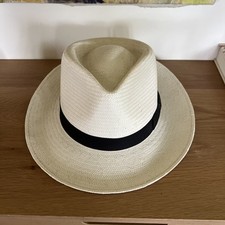 STETSON Rushmore PANAMA HAT fedora Size Large palm woven vintage
