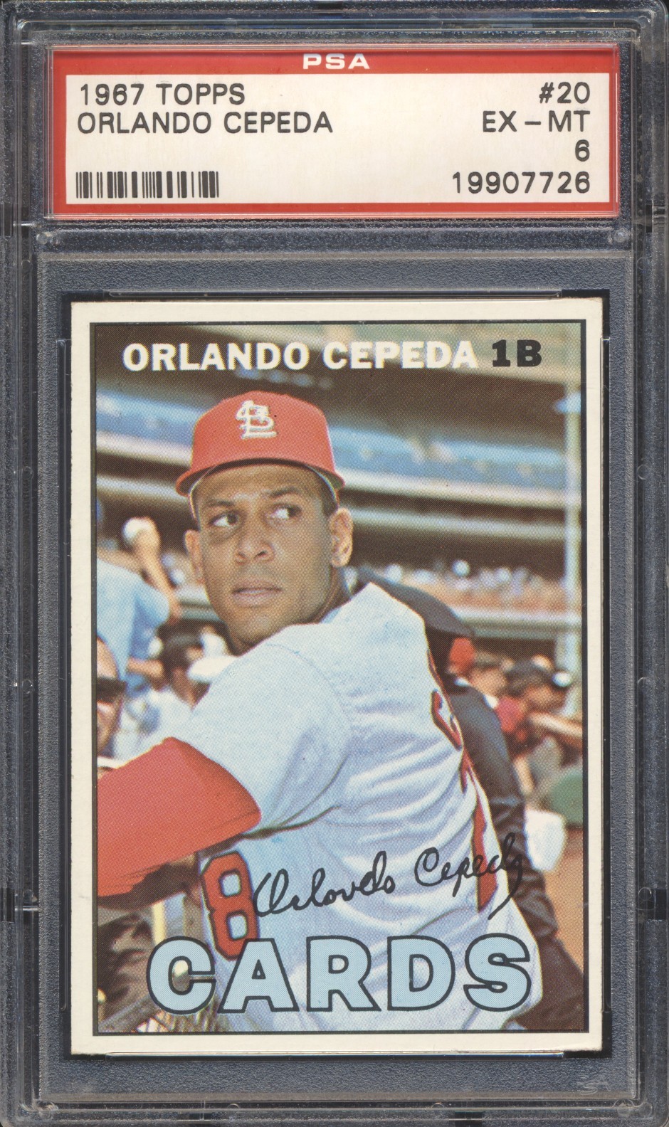 1967 Topps Baseball Orlando Cepeda #20 PSA 6 CARDINALS EX-MT HOF