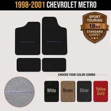 Sport Touring Vintage Script Logo Front Rear Floor Mats For 98-01 Metro Abd