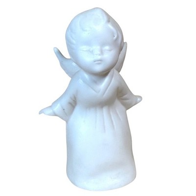 Vintage Schmid Bros White Bisque Porcelain Angel Figurine Made in Japan Cherub