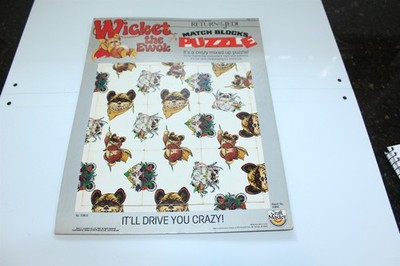 Vintage Ewok Star Wars Return Of The Jedi Match Blocks 9 PC Puzzle 1983