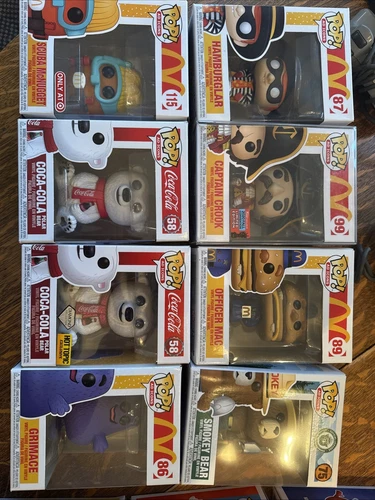 8 funko pop lot AD icons Coca Cola McDonald’s Smokey Bear Exclusive