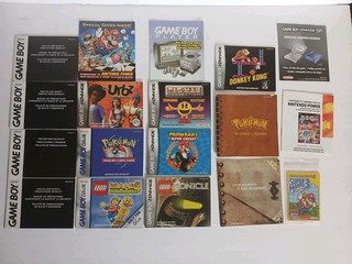 13 Gameboy Game boy Color Game Manuals Inserts E reader Pokemon Lego GBA Lot