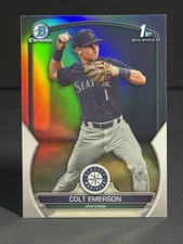 2023 Bowman Draft #BDC-42 Colt Emerson 1st Chrome Refractor Seattle Mariners